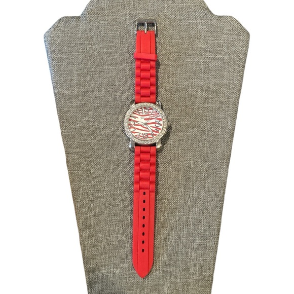 Geneva Platinum 7817 LC Japan Movement Stainless Steel Back Silicone Watch Zebra - Picture 2 of 6